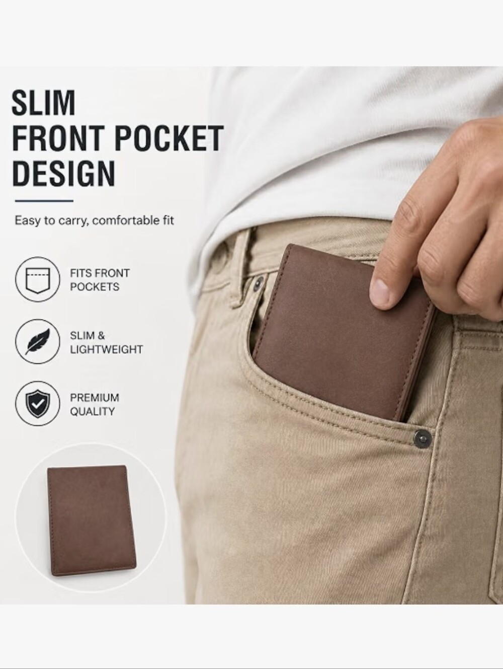Men's Leather Bifold Wallet - Picture 5 of 6